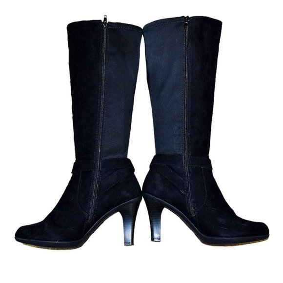 NWOT Kelly & Katie "Mcaw" Black Faux Suede Stretch Tall Boots - Picture 12 of 13